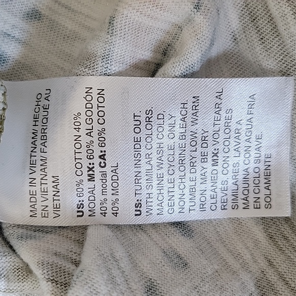 Chico's Sage Green Paisley Cotton Slub Knit Henley Elbow Sleeve Tee Size XL - Picture 8 of 8